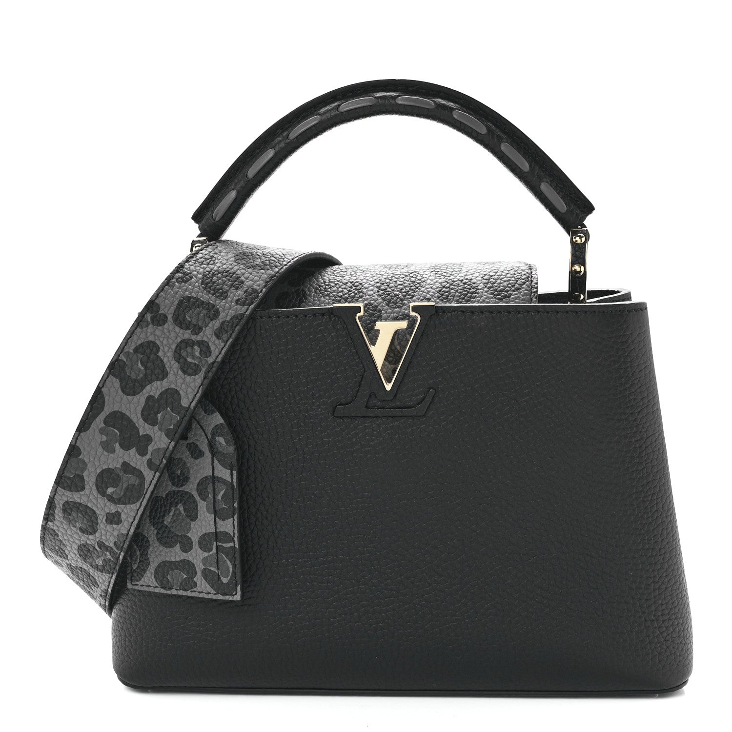 Louis Vuitton Taurillon Capucines Leopard BB Black 1 of 10