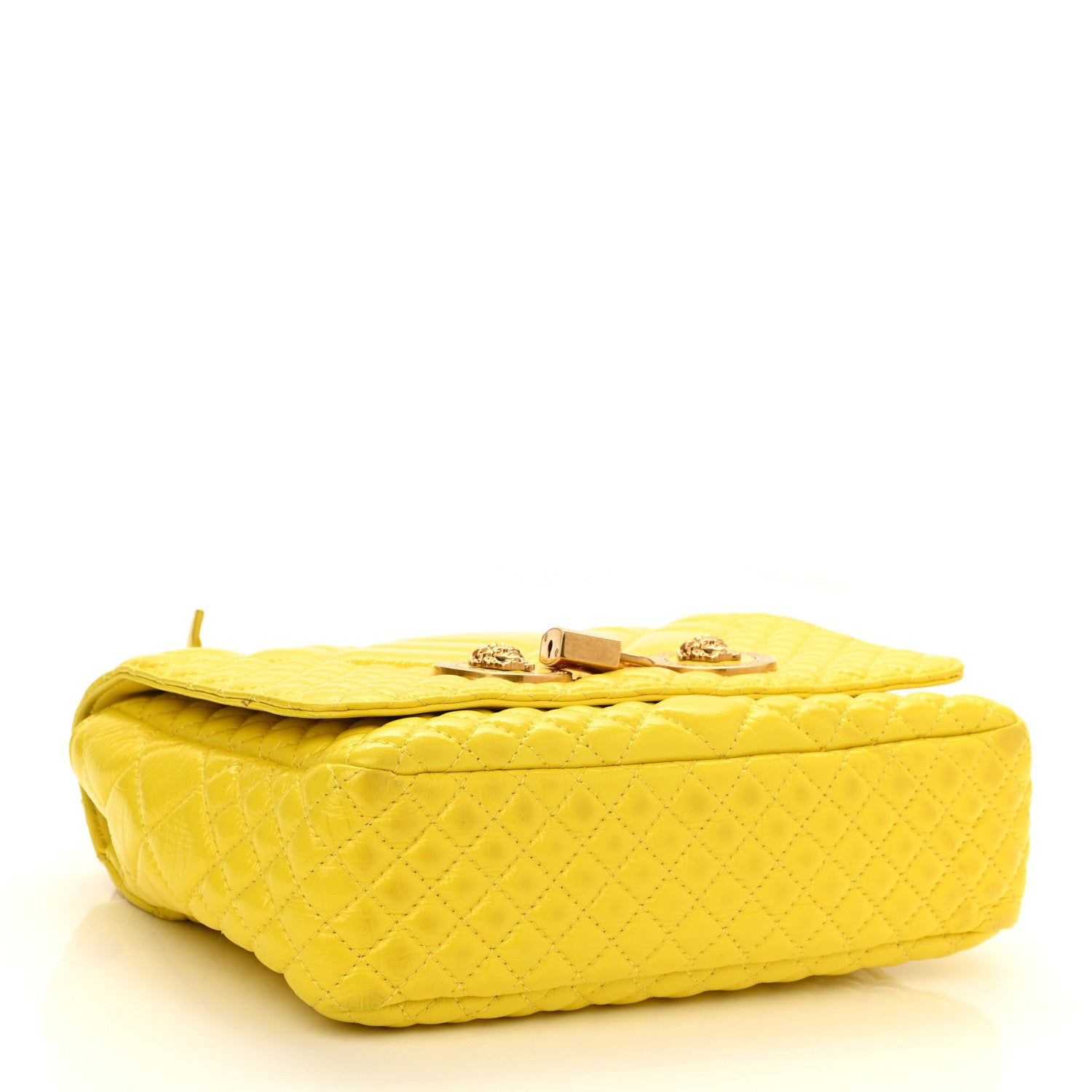 Versace Nappa Quilted Icon Shoulder Bag Yellow 4 of 10