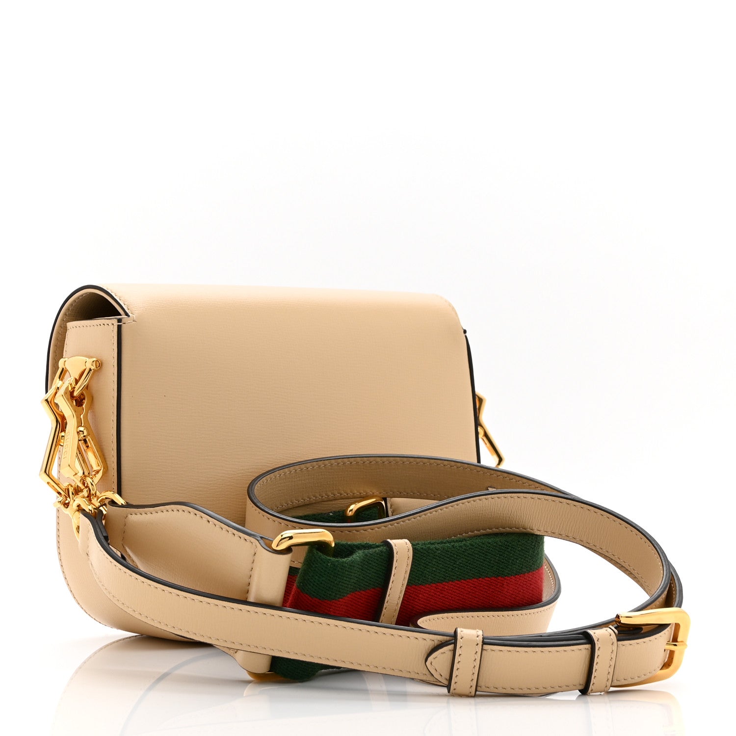 Gucci Azalea Calfskin Web Mini Horsebit 1955 Shoulder Bag Bubble Tea 3 of 11