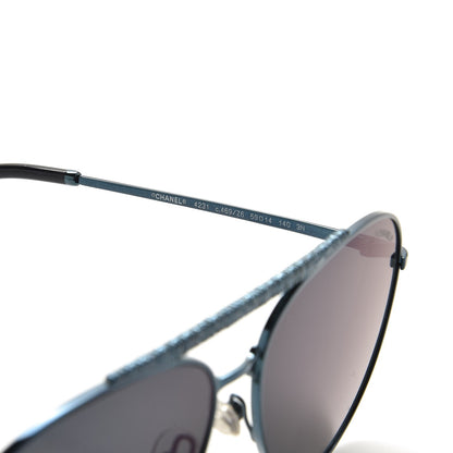 Chanel Aviator Metallic Pilot Sunglasses 4231 Dark Blue 5 of 13