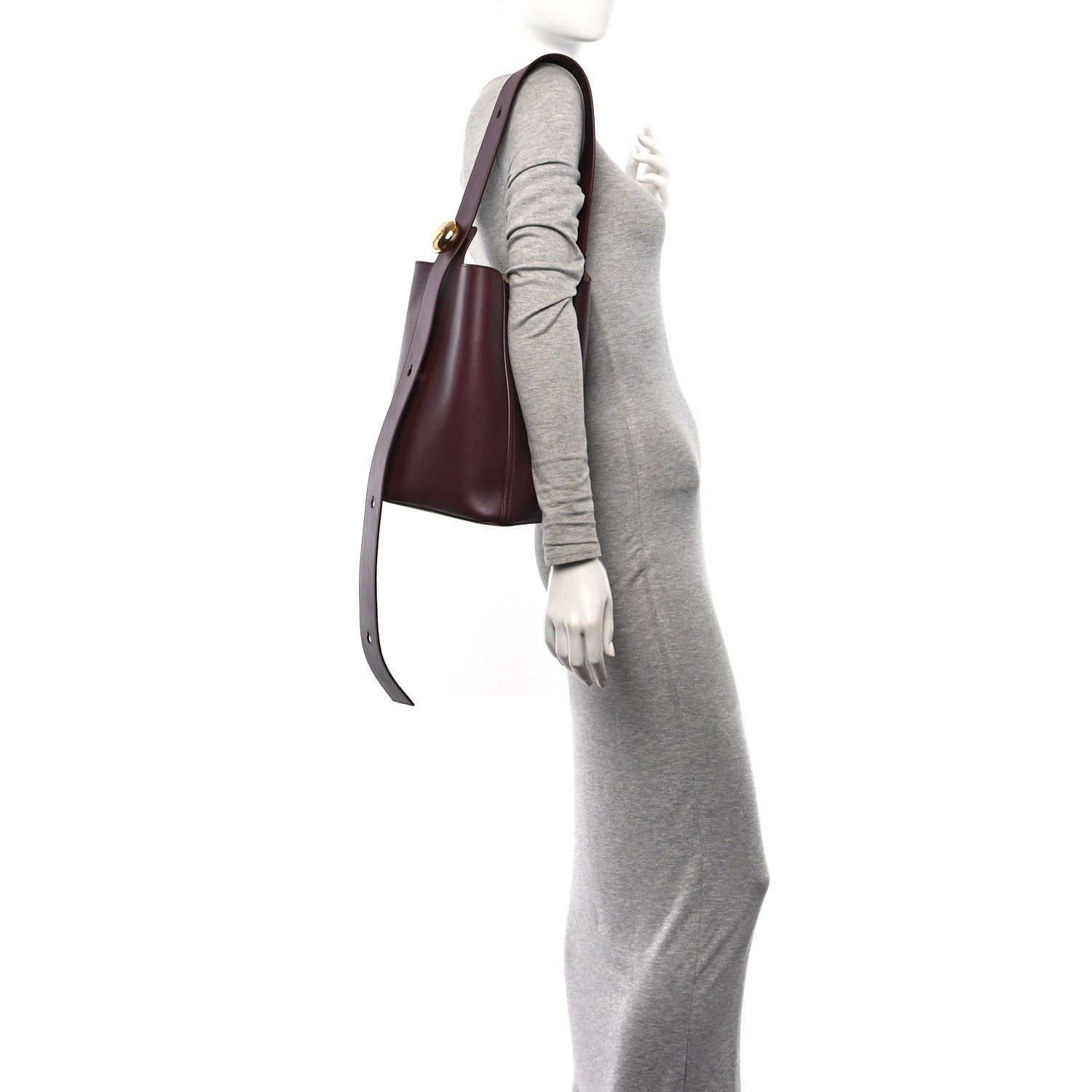 Loewe Smooth Calfskin Medium Pebble Bucket Bag Dark Burgundy 2 of 11