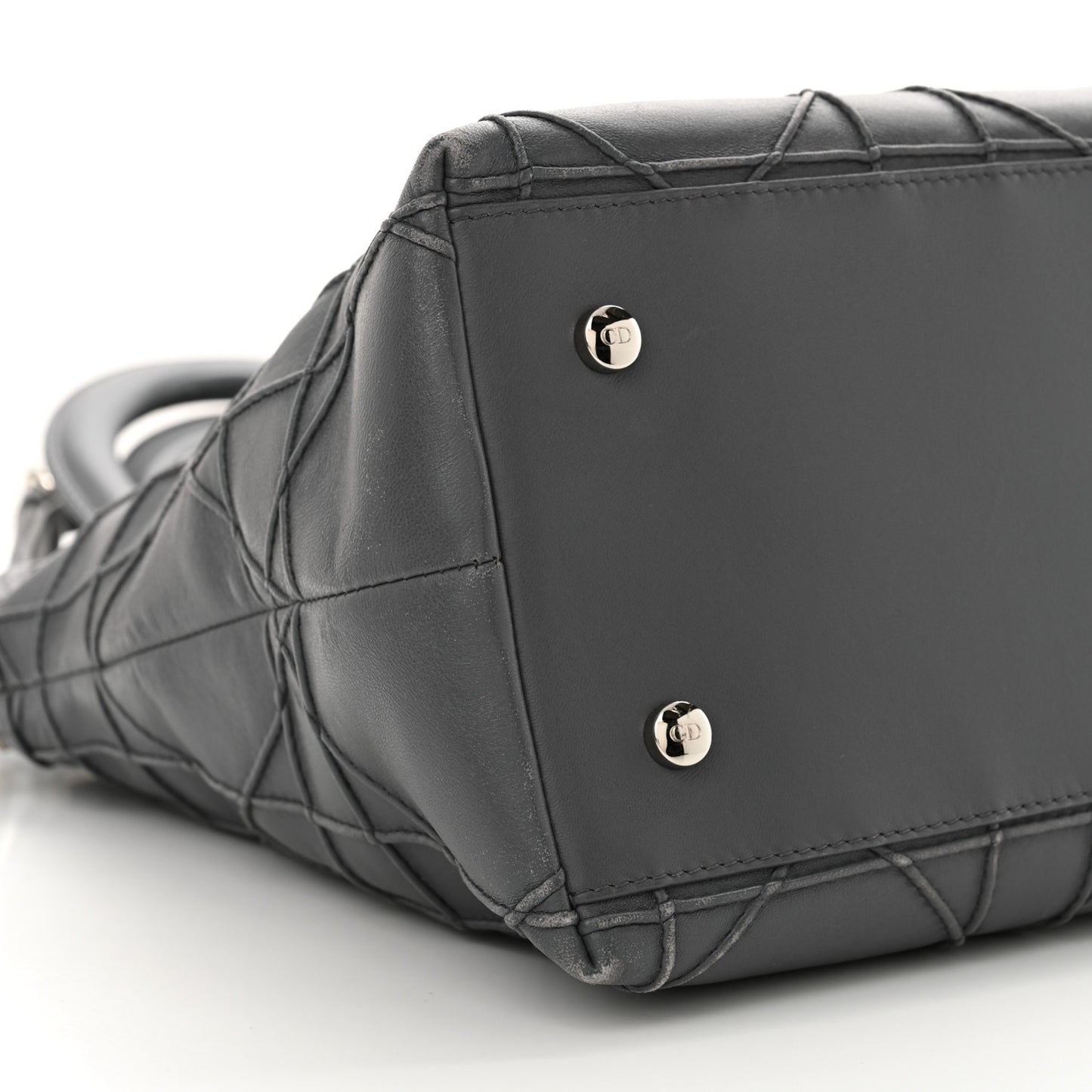 Lambskin Cannage Medium Granville Tote dARK Grey