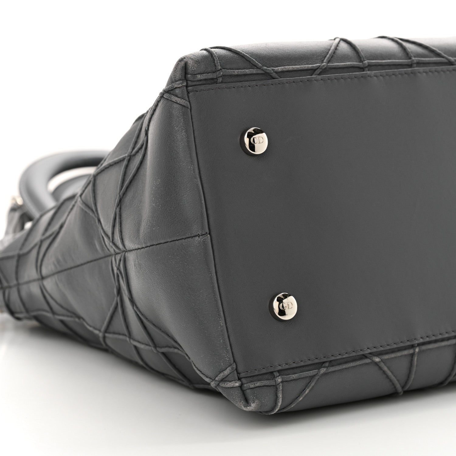 Christian Dior Lambskin Cannage Medium Granville Tote dARK Grey 9 of 14