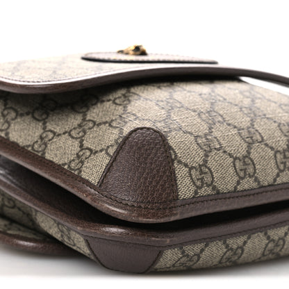 Gucci GG Supreme Monogram Web Small Neo Vintage Double Flap Messenger Bag Beige New Acero 9 of 12