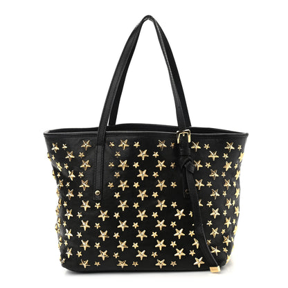 Jimmy Choo Calfskin Sasha Star Studded Tote Black 1 of 9
