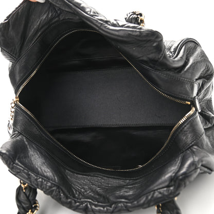 Chanel Distressed Lambskin Lady Braid Bowler Black 5 of 9