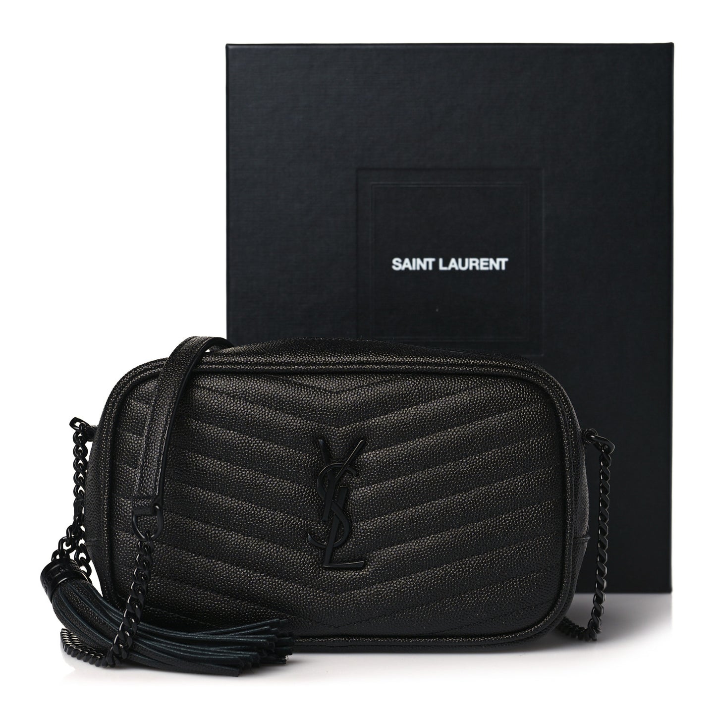 Grain De Poudre Matelasse Monochrome Monogram Mini Lou Camera Bag Black