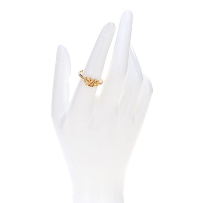 Louis Vuitton Metal Crystal LV Iconic Flower Ring M 53 6.5 Gold 2 of 6