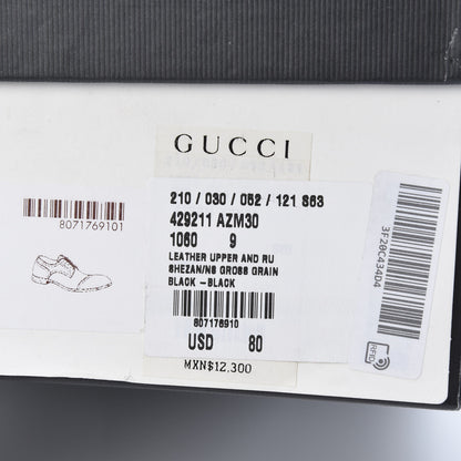 Gucci Calfskin Mens Captoe Derby Loafers 9 Black 9 of 9