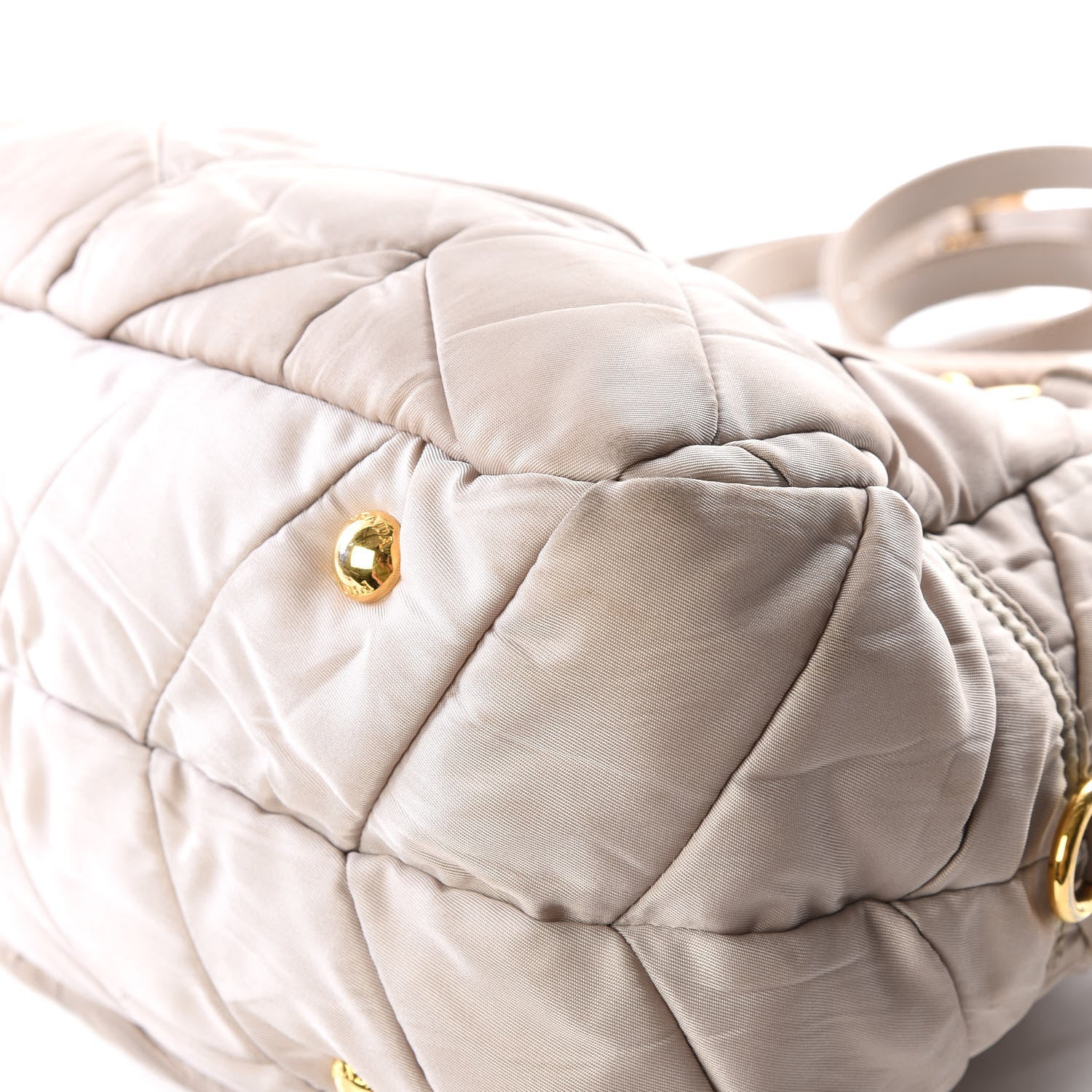 Prada Tessuto Nylon Chevron Quilted Dome Satchel Alluminio 6 of 14
