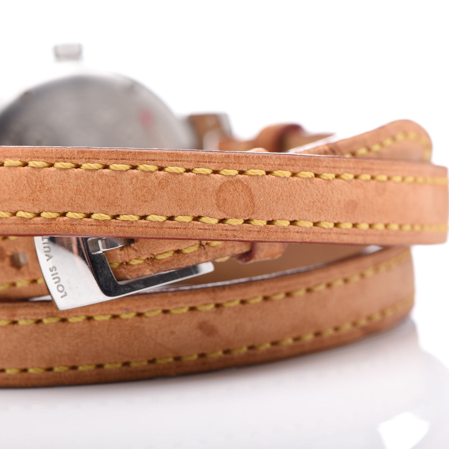 Stainless Steel Vachetta 28mm Tambour Triple Wrap Quartz Watch Brown