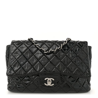 Chanel Patent Quilted Jumbo Single Flap Black 1 of 12