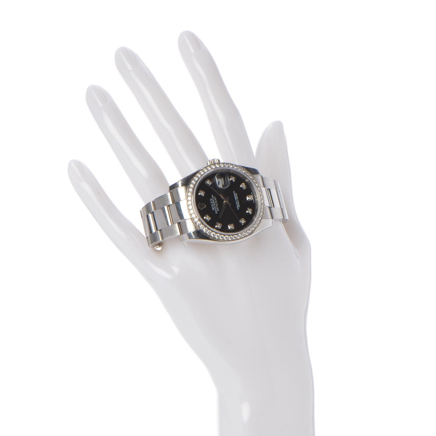 Stainless Steel Diamond 36mm Oyster Perpetual Datejust Watch Black 116244
