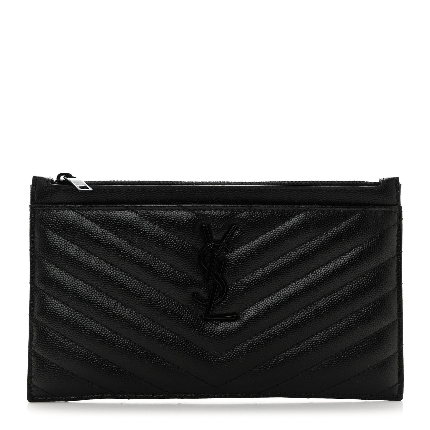 Grain De Poudre Chevron Monogram Monochrome Bill Pouch Black