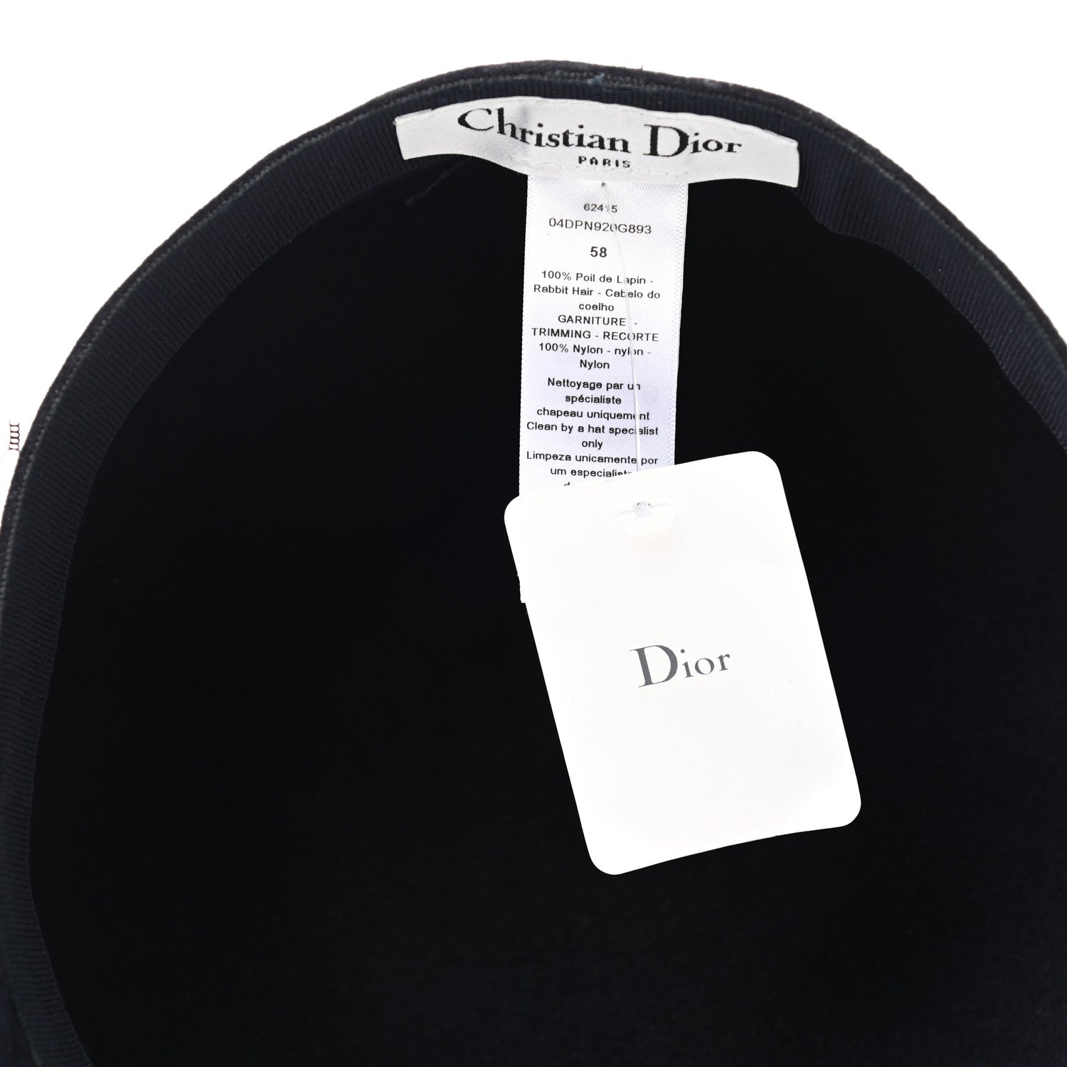 Christian Dior Cotton Canvas Arty Cap with Veil 58 Navy Blue 8 of 8