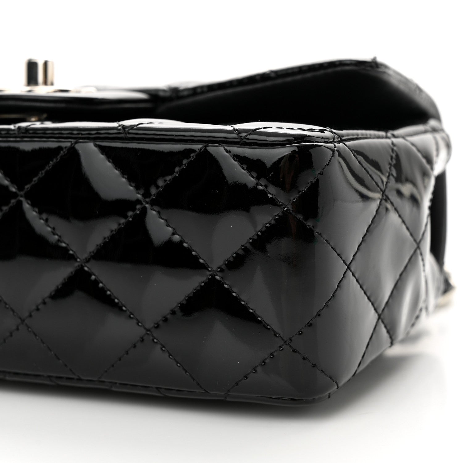Chanel Patent Calfskin Quilted Mini Rectangular Flap Black 10 of 11
