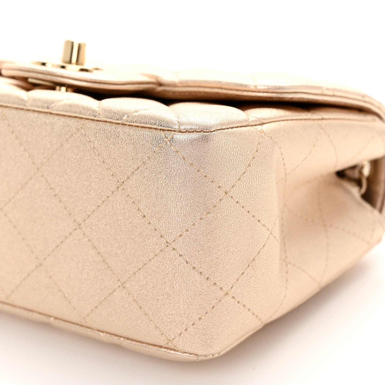 Chanel Metallic Lambskin Quilted Mini Square Flap Gold 10 of 10