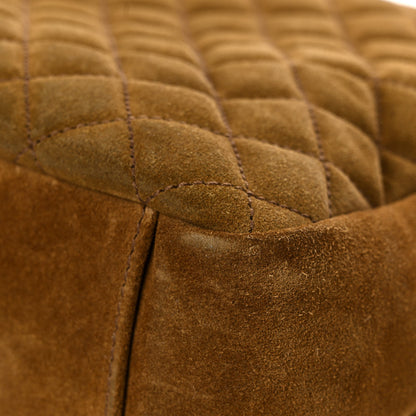 Saint Laurent Suede Mixed Matelasse Tri-Quilt Large Monogram Envelope Satchel Brown 15 of 25