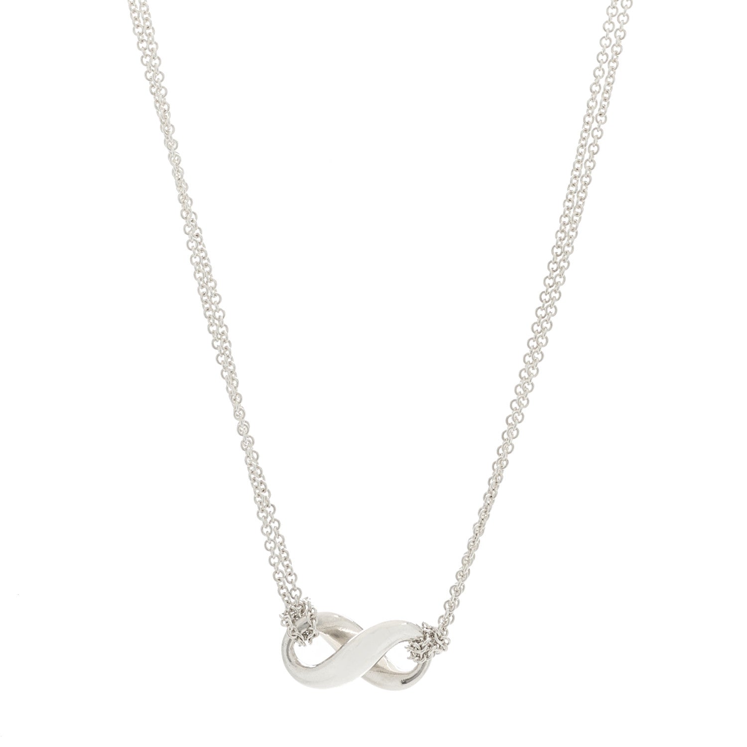 Tiffany Sterling Silver Figure 8 Pendant Necklace 1 of 5