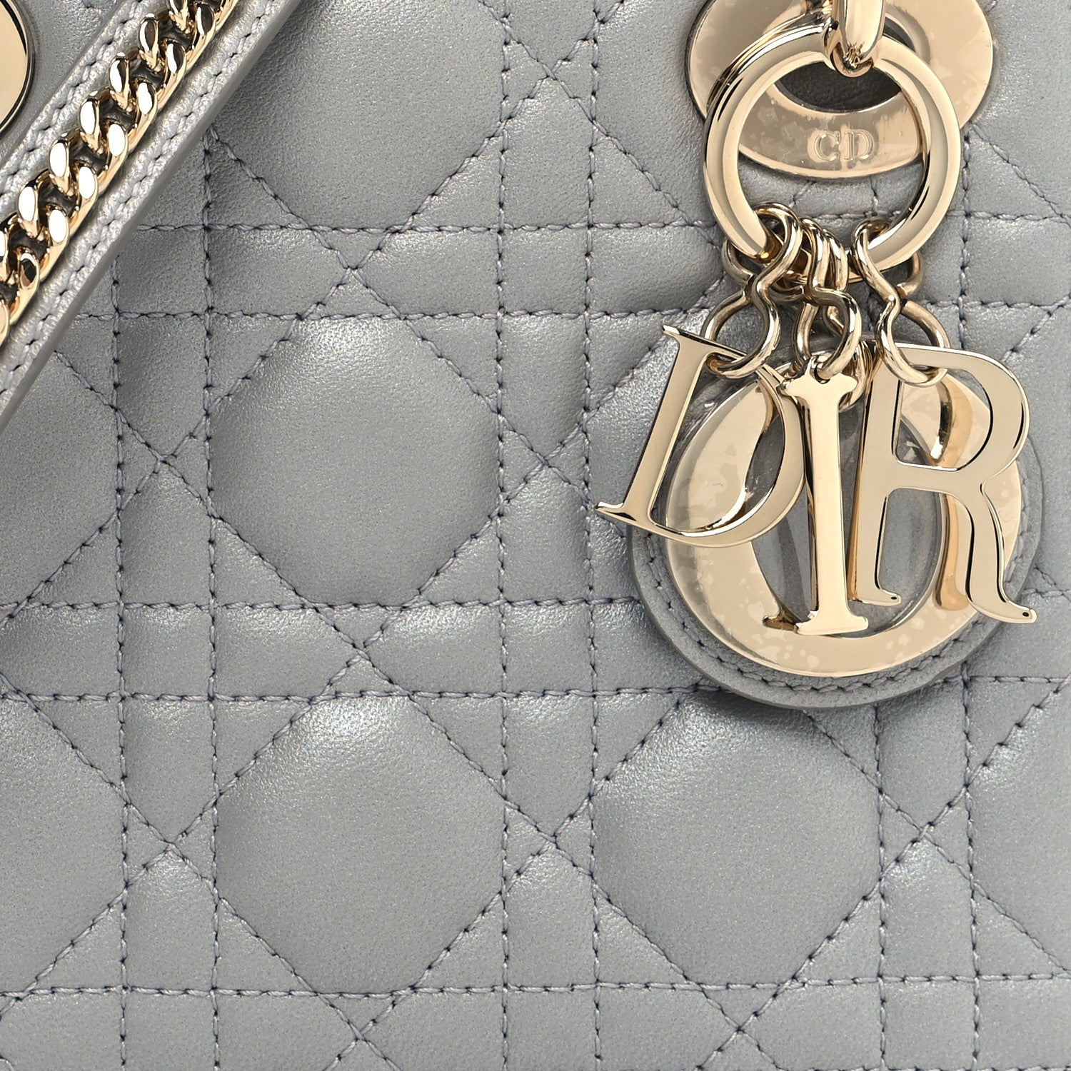 Christian Dior Lambskin Cannage Mini Lady Dior Gray Opaline 8 of 10