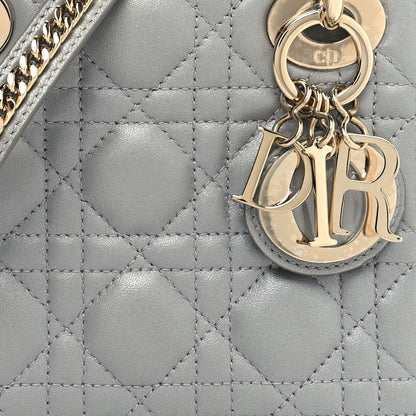 Christian Dior Lambskin Cannage Mini Lady Dior Gray Opaline 8 of 10