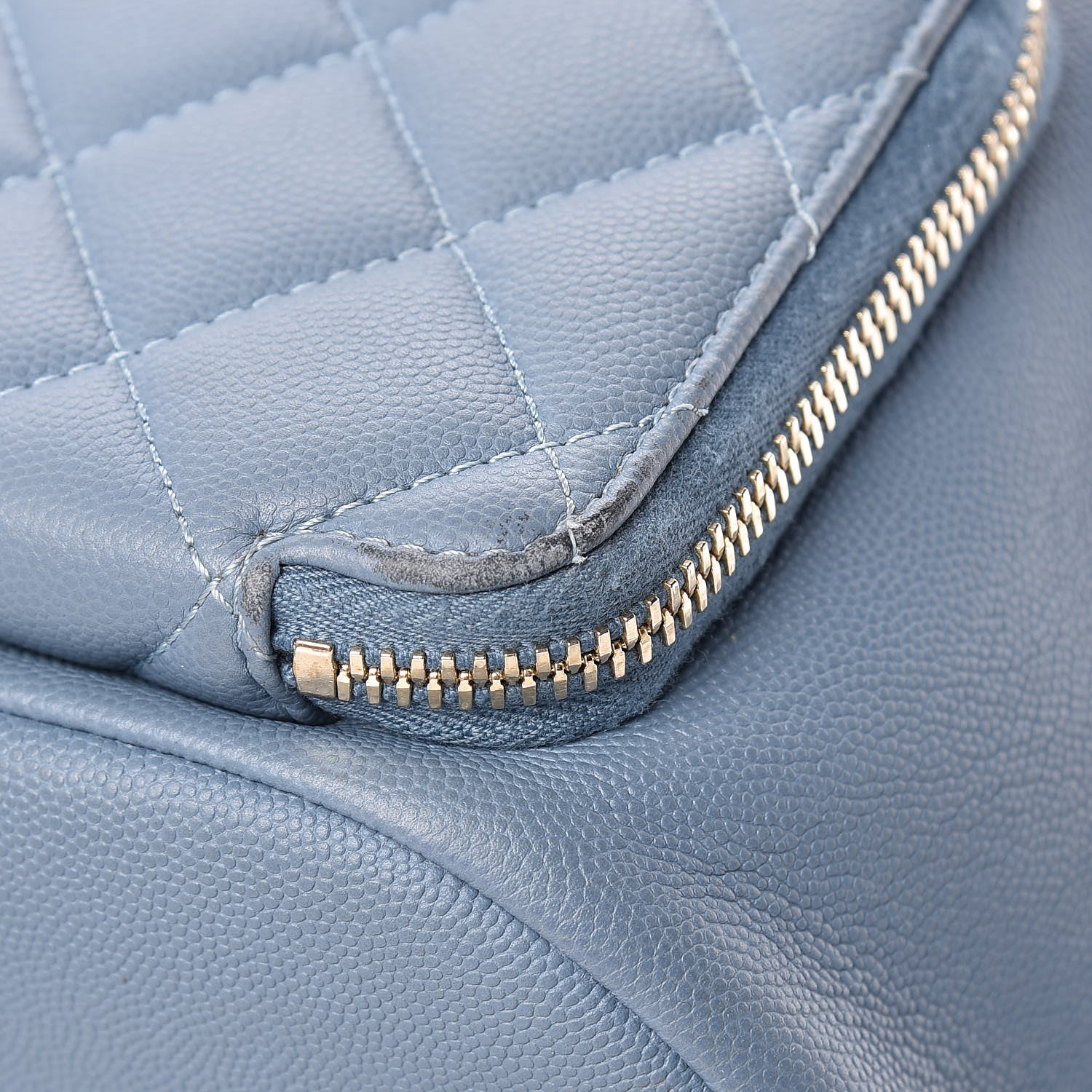 Chanel Caviar Quilted Business Affinity Backpack Light Blue 13 of 14