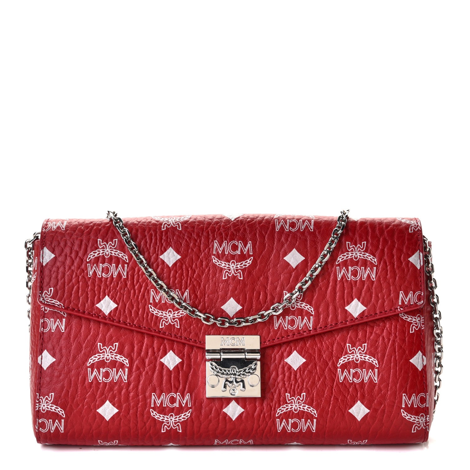MCM Visetos Patricia Wallet On Chain Red 1 of 6
