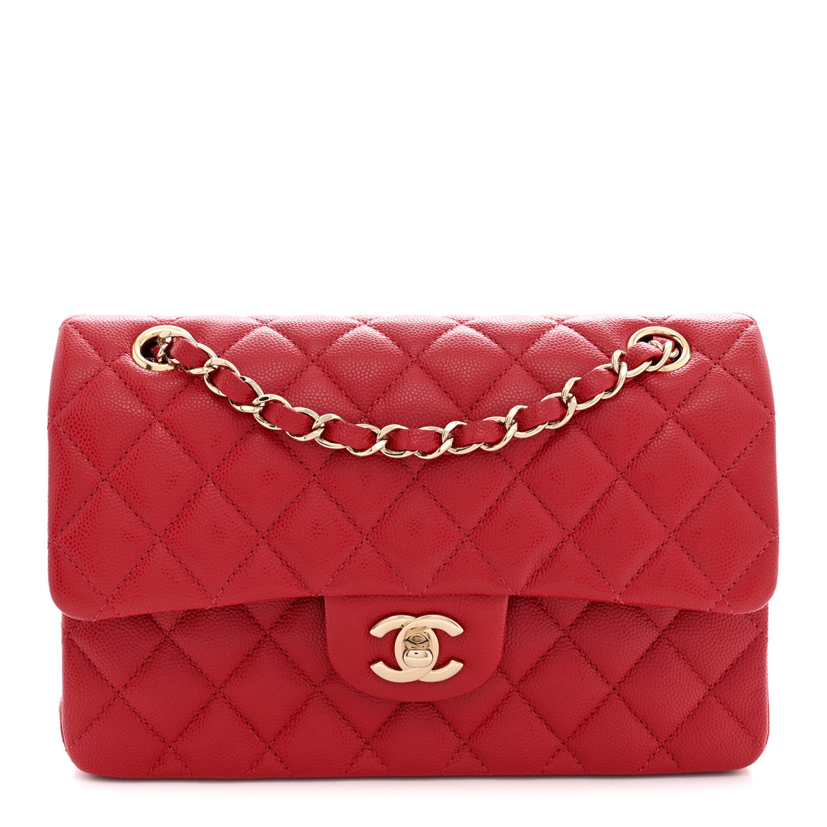 Chanel Caviar Quilted Small Double Flap Red 1 of 11