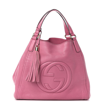 Gucci Pebbled Calfskin Medium Soho Shoulder Bag Fresia Rose 1 of 8