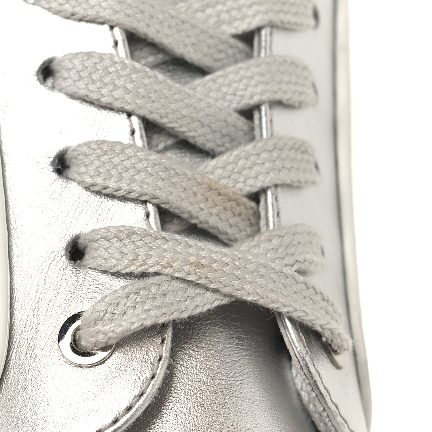 Chanel Iridescent Goatskin Womens Sneakers 36.5 White Silver 9 of 10