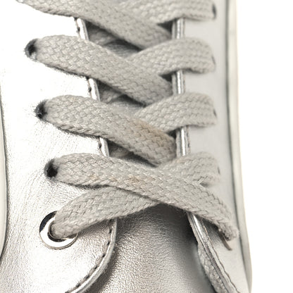 Chanel Iridescent Goatskin Womens Sneakers 36.5 White Silver 9 of 10