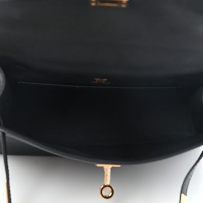 Hermes Swift Kelly Pochette Clutch Black 5 of 9