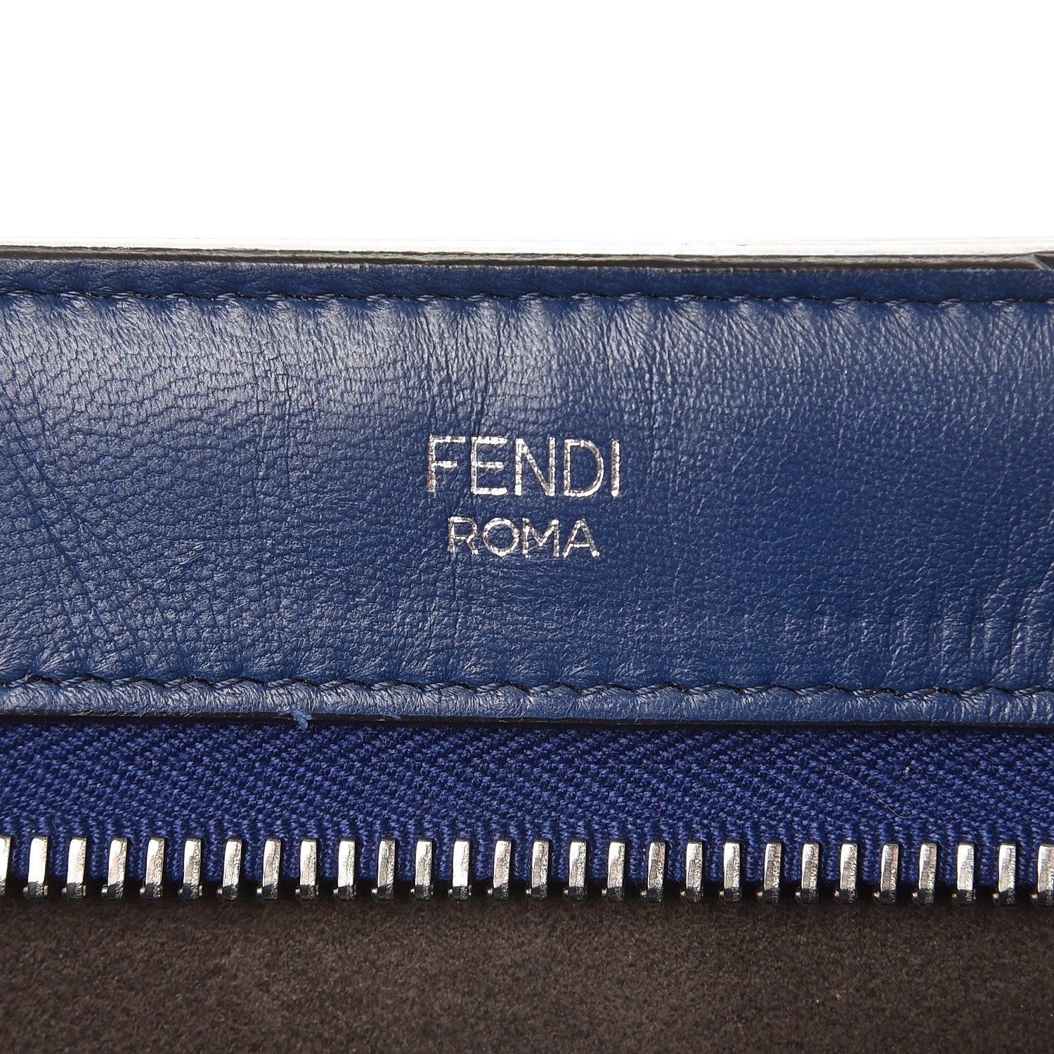 Fendi Shiny Nappa Trapuntata Small DotCom Click Chain Satchel Blue 9 of 12