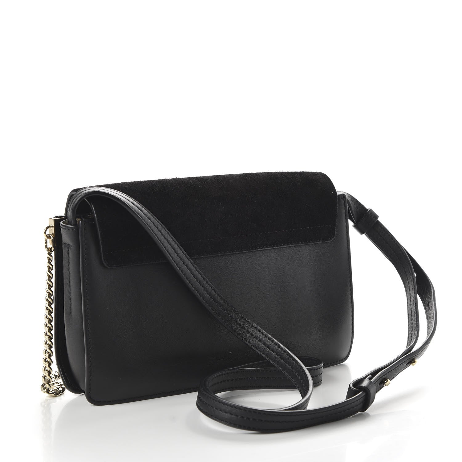 Chloe Suede Calfskin Small Faye Shoulder Bag Black 3 of 9