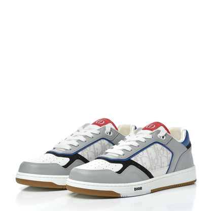 Christian Dior Smooth Calfskin Oblique Galaxy Perforated Mens B27 Low Top Sneakers 42 Grey Blue 3 of 9