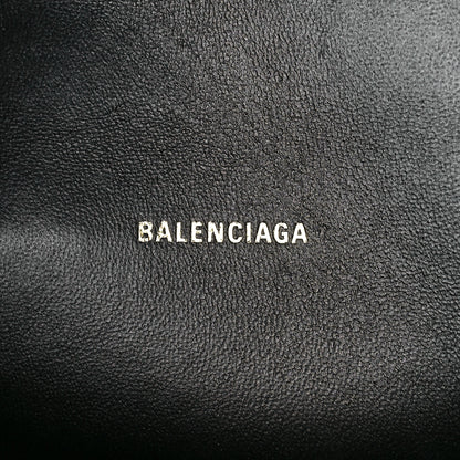 Balenciaga Shiny Calfskin Crocodile Embossed Hourglass Top Handle Bag XS Black 6 of 11