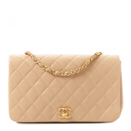 Chanel Lambskin Quilted Small Single Flap Beige 1 of 10