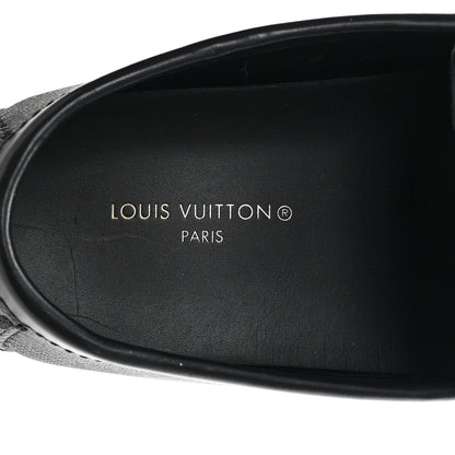 Louis Vuitton Mens Damier Graphite Hockenheim Moccasin Loafers 9 Onyx 8 of 9