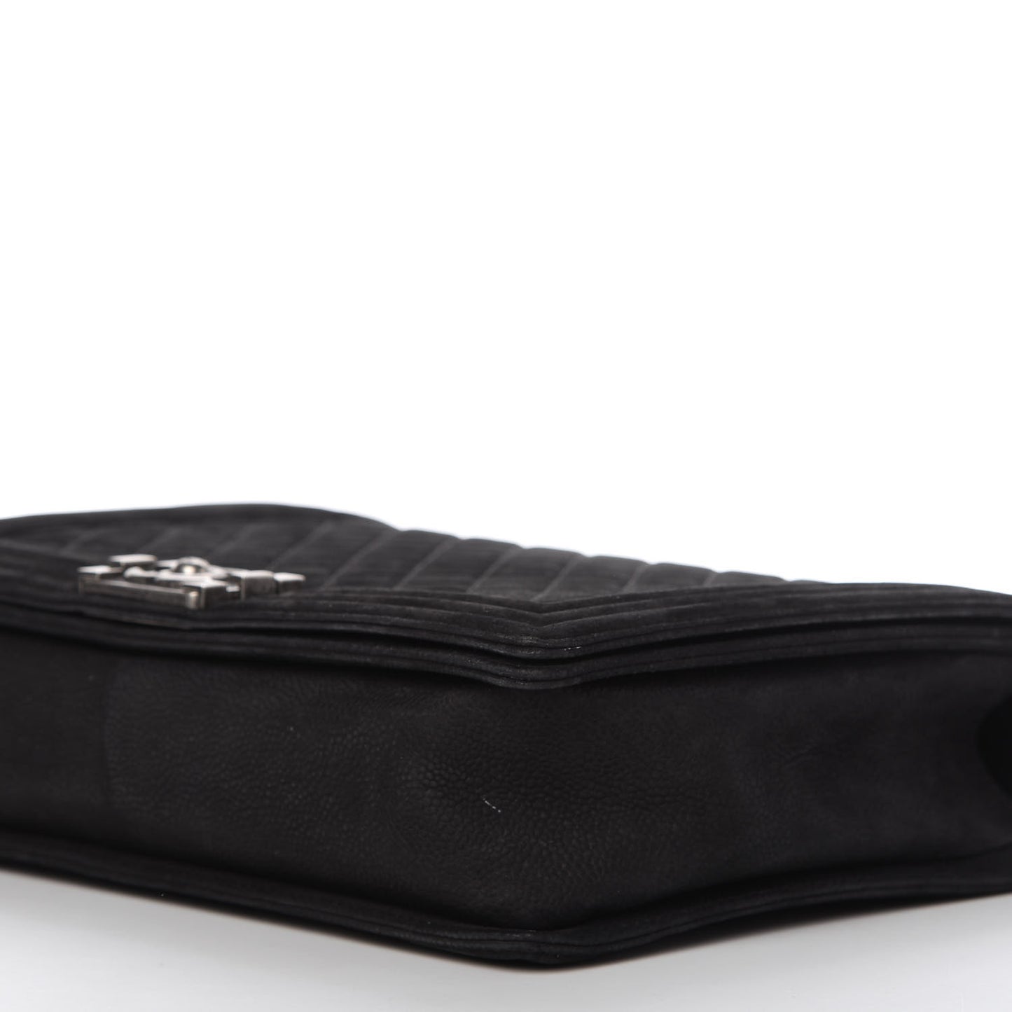 Iridescent Caviar Quilted Large Boy Flap Black