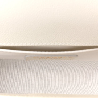 Chanel Caviar Quilted Medium Boy Flap White 5 of 10