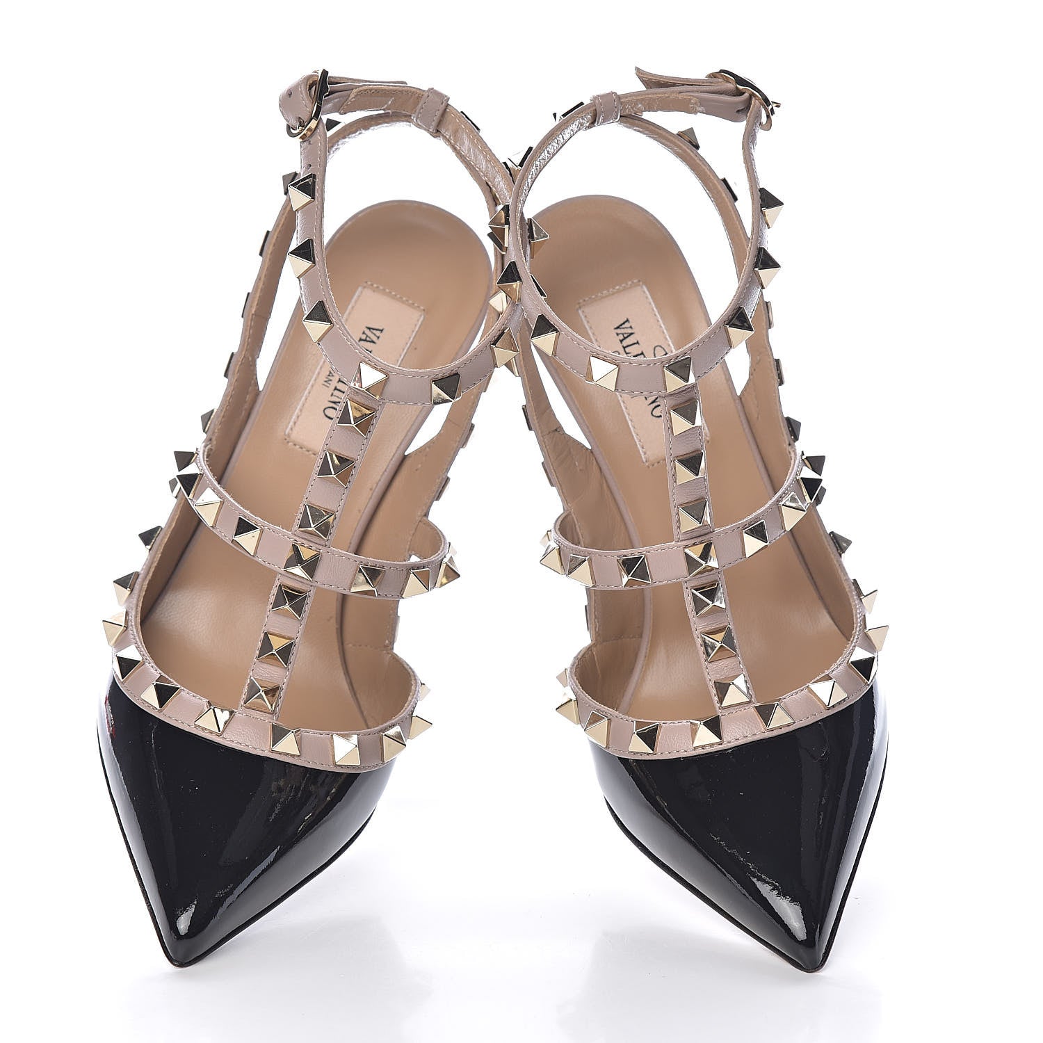 Valentino Garavani Patent Nappa Rockstud Ankle Strap 100mm Pumps 35.5 Black Poudre 9 of 10