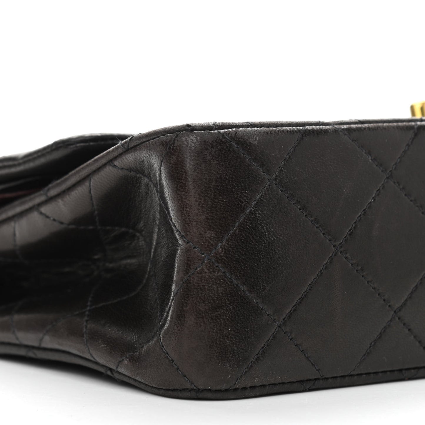 Lambskin Quilted Small Double Flap Black