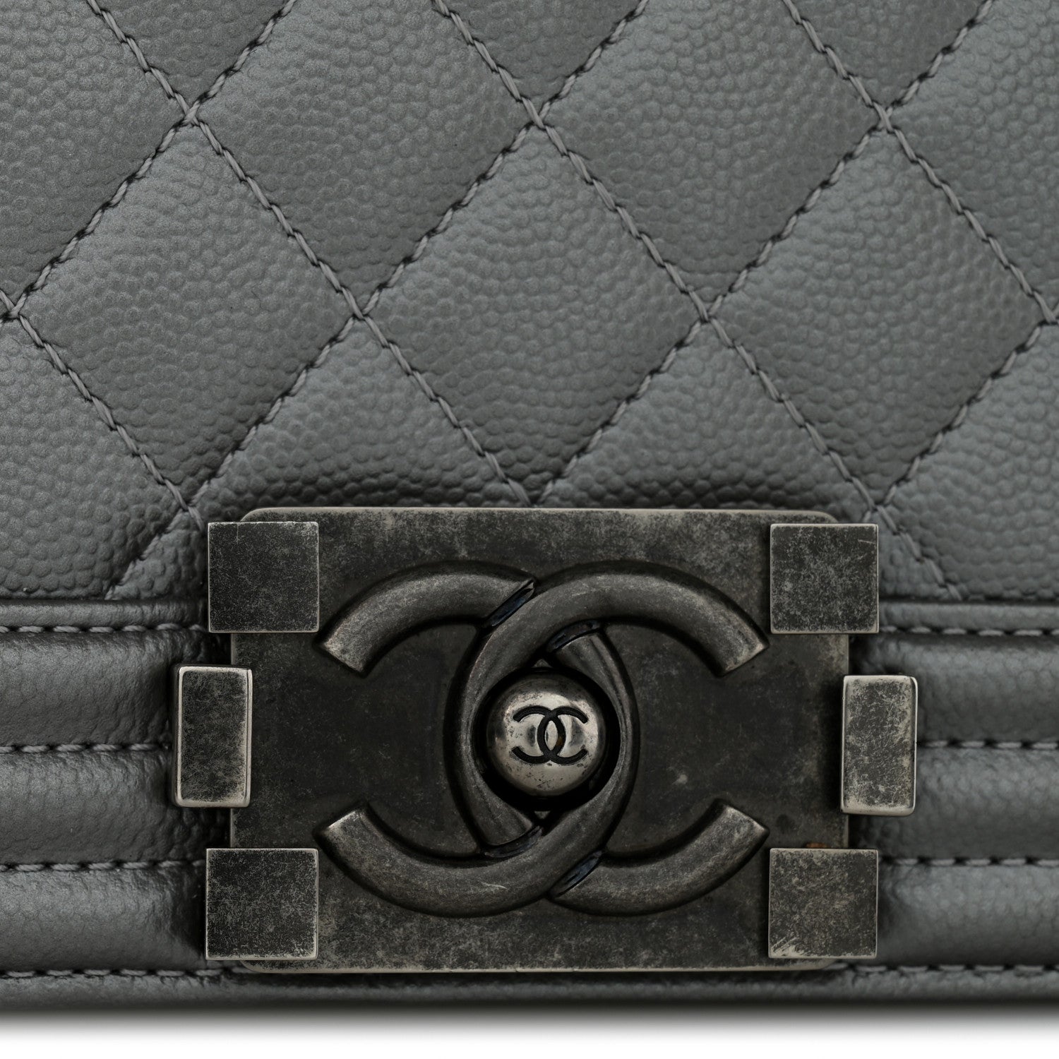Chanel Metallic Caviar Quilted Medium Boy Flap Silver 13 of 14
