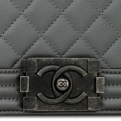 Chanel Metallic Caviar Quilted Medium Boy Flap Silver 13 of 14