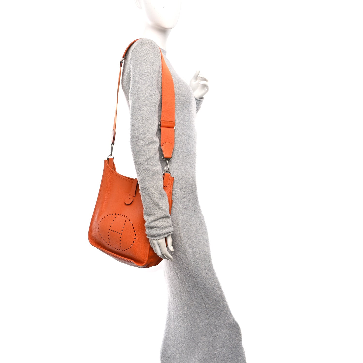 Hermes Taurillon Clemence Evelyne III GM Orange 2 of 10