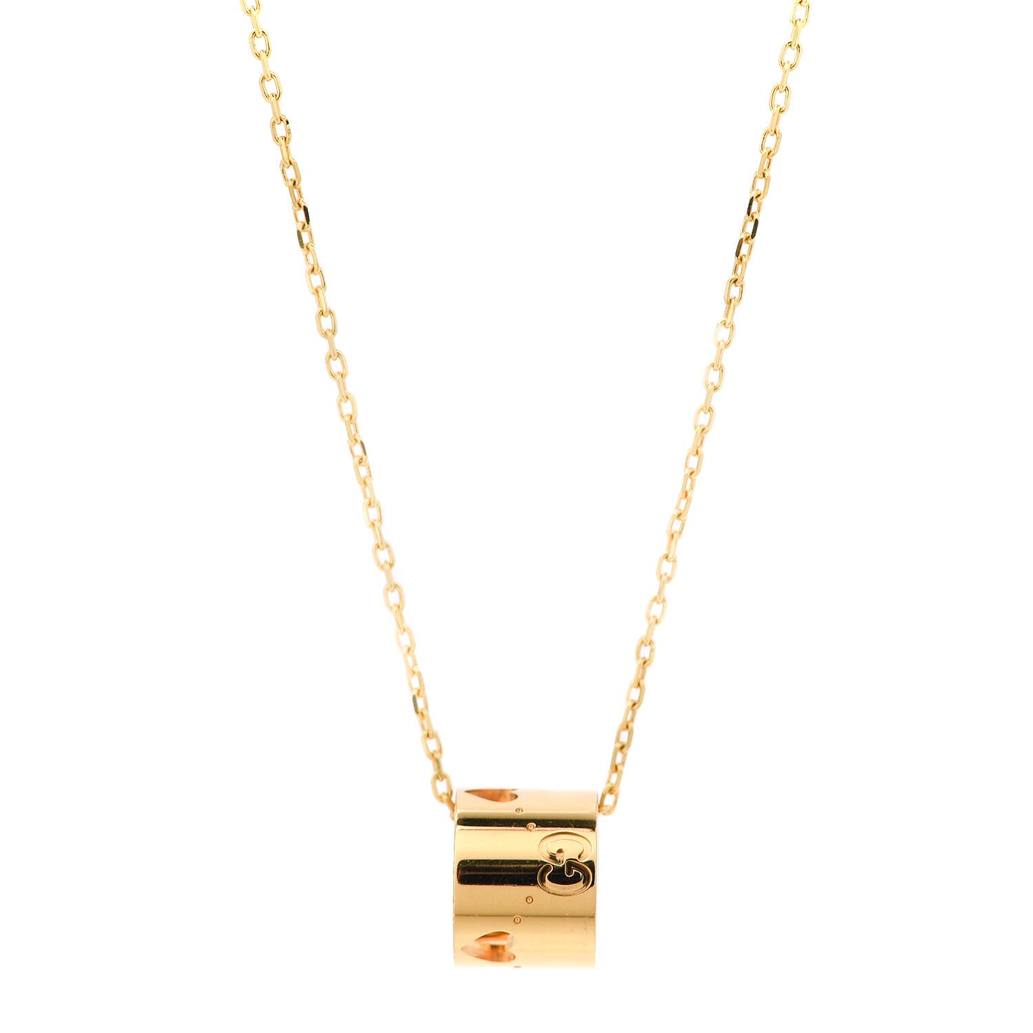 Gucci 18K Yellow Gold Icon Heart Twirl Pendant Necklace 1 of 5