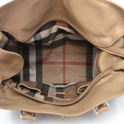 Burberry Grainy Calfskin Top Handle Bag Beige 5 of 19