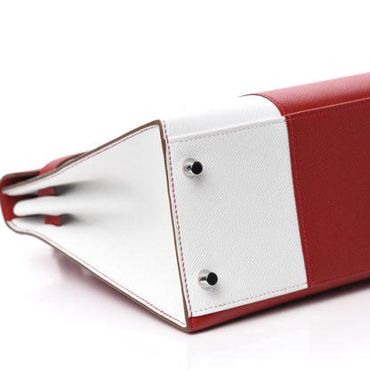 Hermes Epsom Flag Kelly Sellier 32 Rouge Casaque White 6 of 11