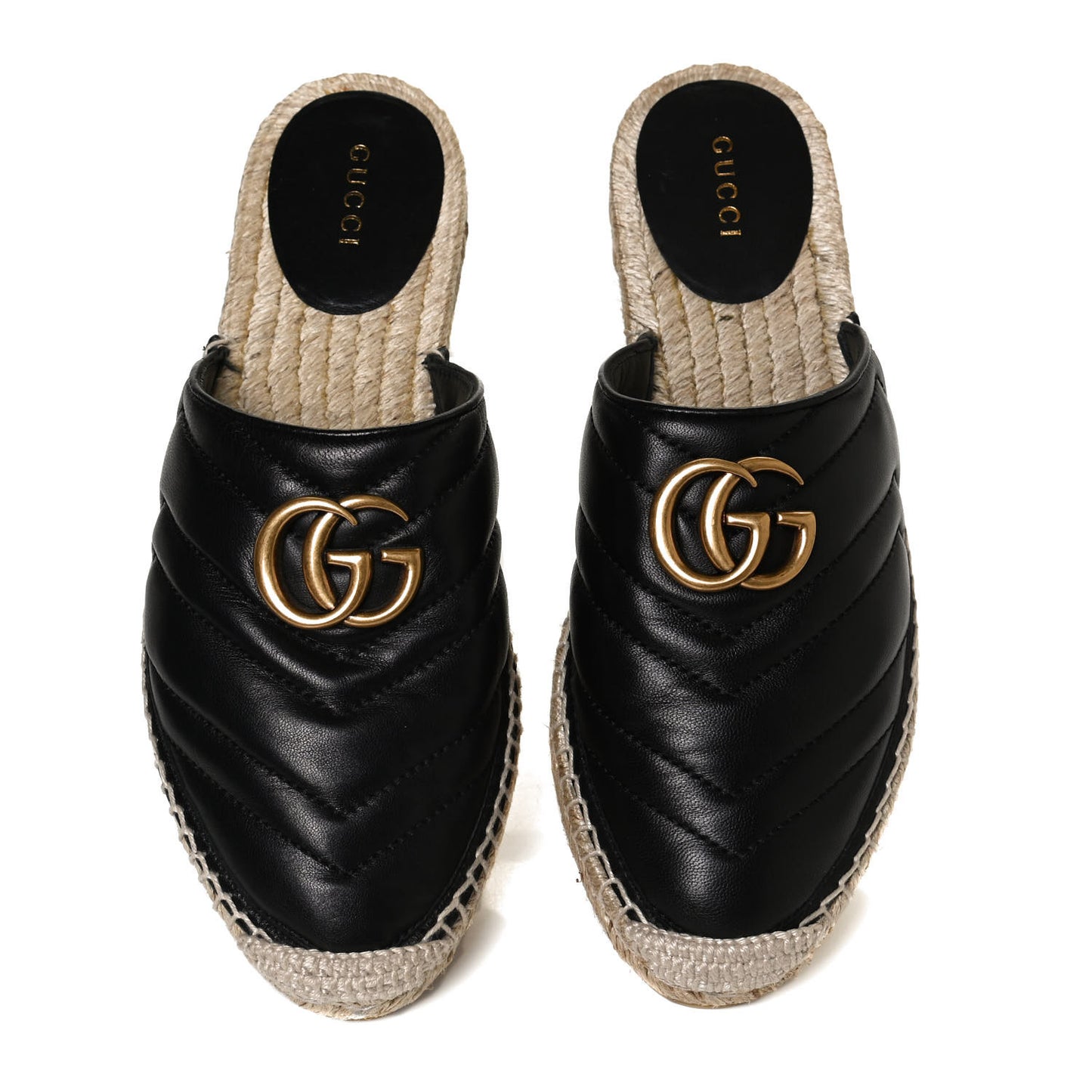 Nappa Matelasse GG Marmont Espadrille Slippers 36.5 Black