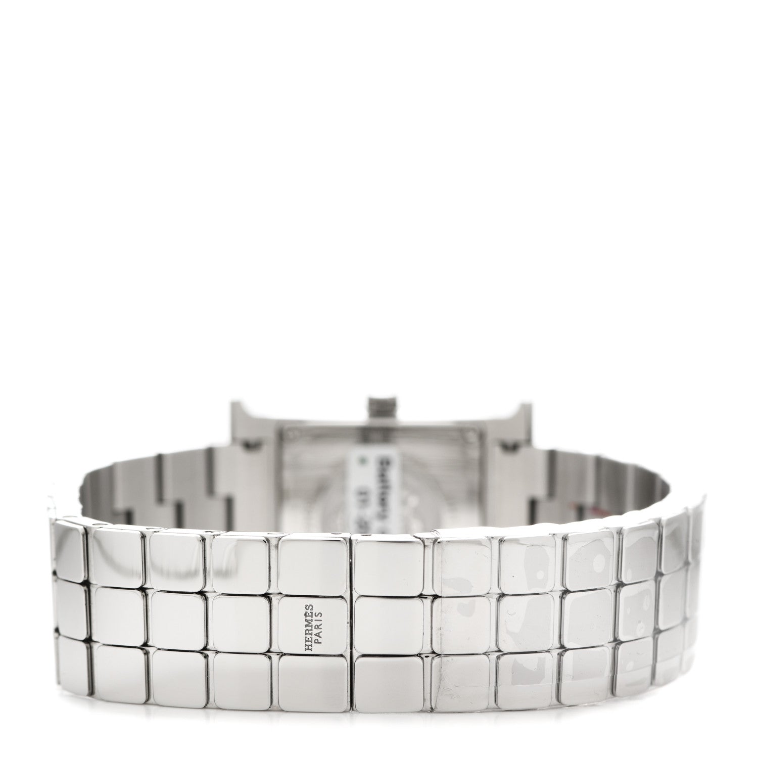 Hermes Stainless Steel Diamond Mother of Pearl 21mm Heure H Hour Quartz Watch 3 of 5